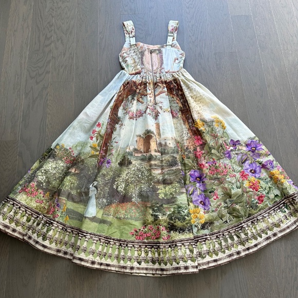 Alice + Olivia Guinevere Floral Damask Bustier Dress Dusk To Dawn - Size 2 - Picture 3 of 11